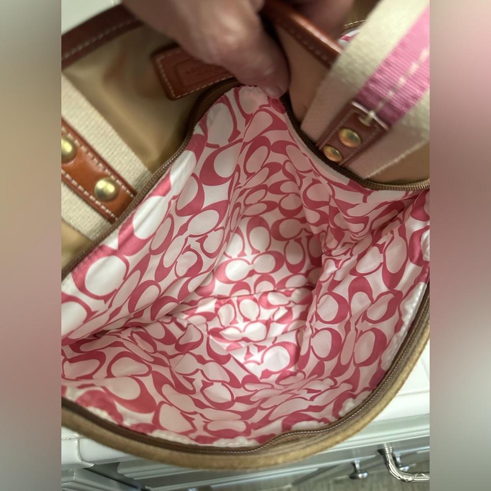 Coach Tan and Pink Tote Bag - Picture 15 of 15